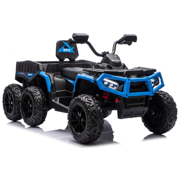 Battery-Operated Quad ATV 6 Wheels With Trailer JC606 24V 4x4 Blue