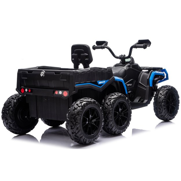 Battery-Operated Quad ATV 6 Wheels With Trailer JC606 24V 4x4 Blue 2