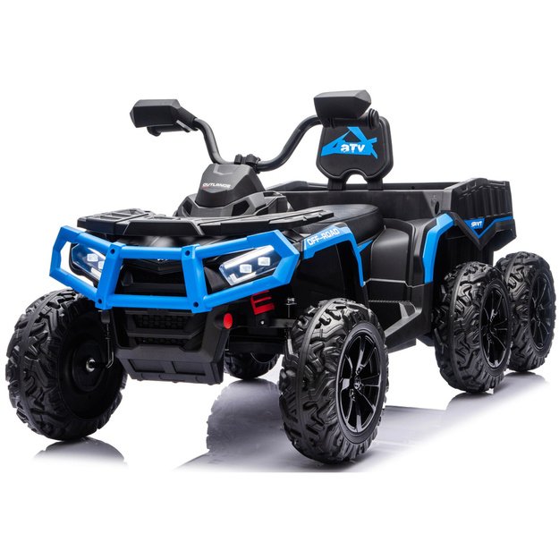 Battery-Operated Quad ATV 6 Wheels With Trailer JC606 24V 4x4 Blue 4
