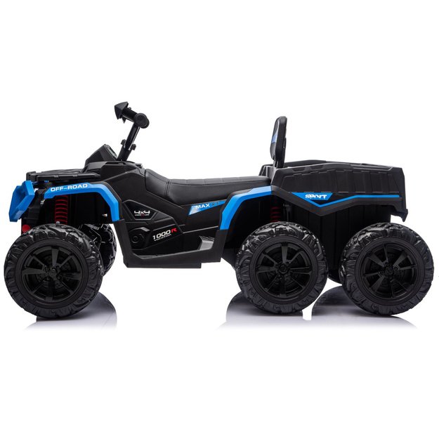 Battery-Operated Quad ATV 6 Wheels With Trailer JC606 24V 4x4 Blue 3