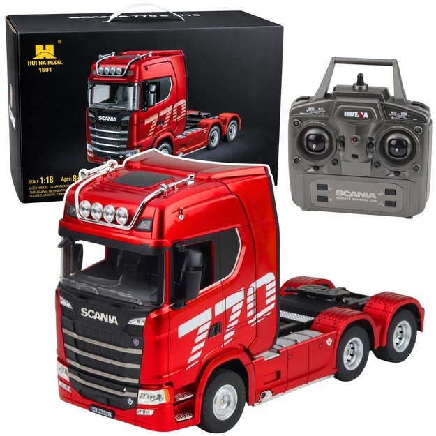 Scania Huina 1501 Remote Controlled Truck, Red, 1:18
