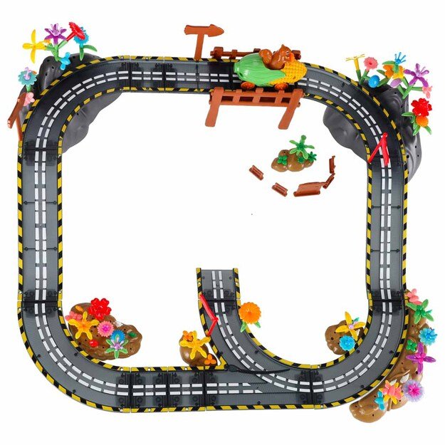 Magnetinis automobilių lenktynių takas 1 &scaron;viečianti transporto priemonė 153 elementai 1