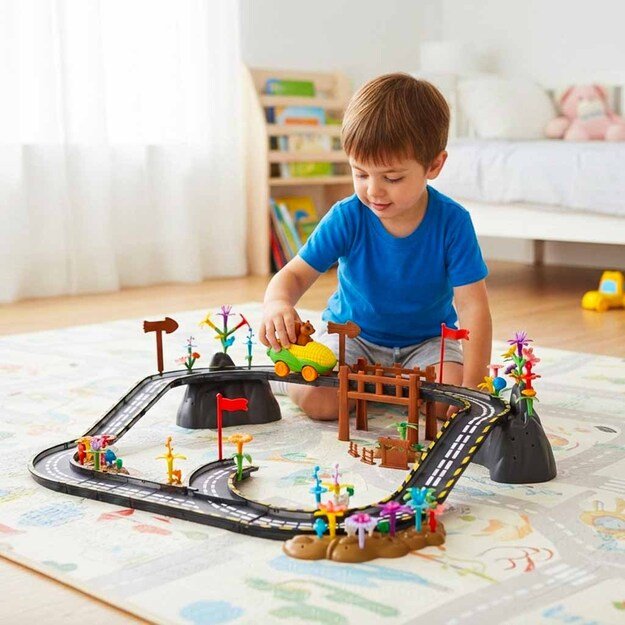 Magnetinis automobilių lenktynių takas 1 &scaron;viečianti transporto priemonė 153 elementai 17