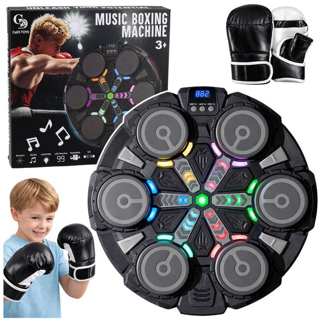 INTERAKTYVUS MUZIKINIS LED BOKSO TAIKINYS – REFLEKSO TRENIRUOTĖMS
