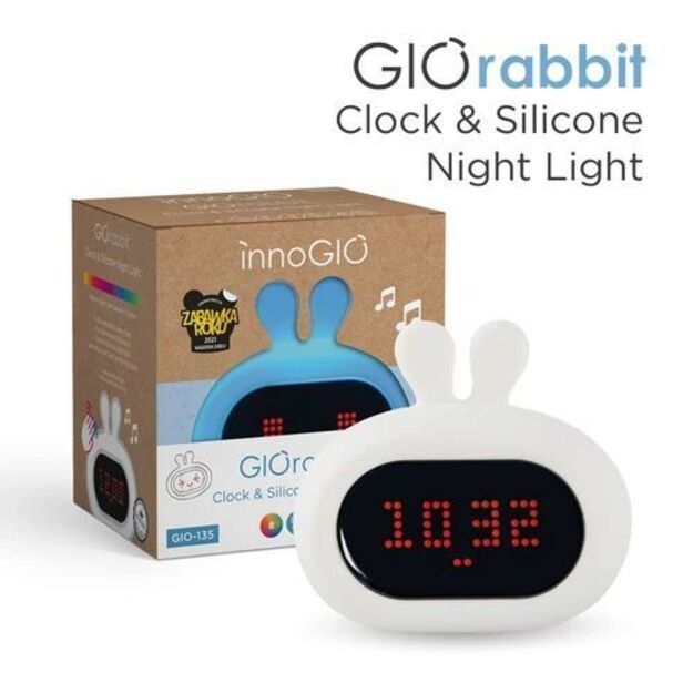 6423 SILICONE NIGHT LAMP ALARM CLOCK RABBIT GIO-135