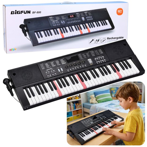 Keyboard Electric Piano with Microphone 200 Sounds 61 Keys 78cm