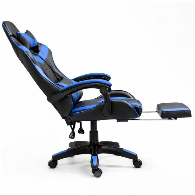 „LEAN“ žaidimų kėdė, juoda ir mėlyna