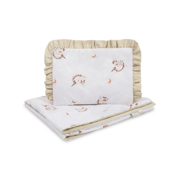 CRIB SET COTTON UNICORN BEIGE 75X95 25X35