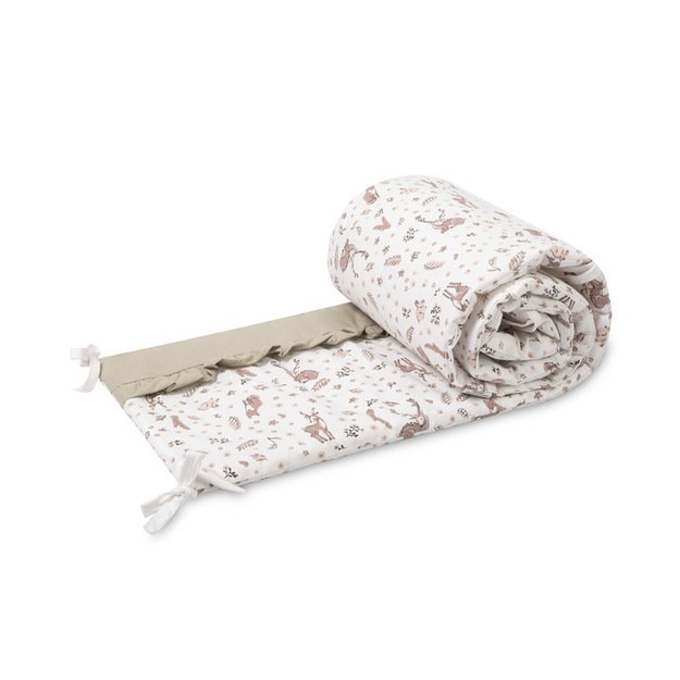 CRIB BUMPER COTTON FOREST BEIGE