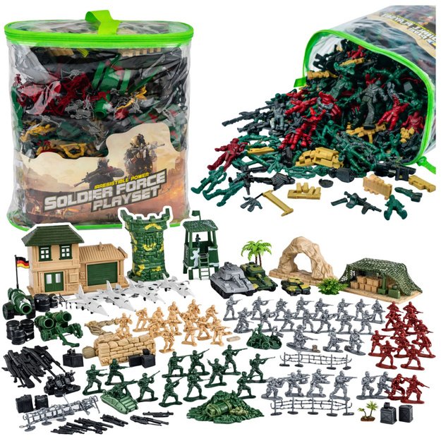 Military Base Figures Soldiers Vehicles Large Military Set 300 pcs.