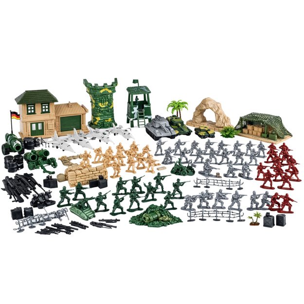 Military Base Figures Soldiers Vehicles Large Military Set 300 pcs.