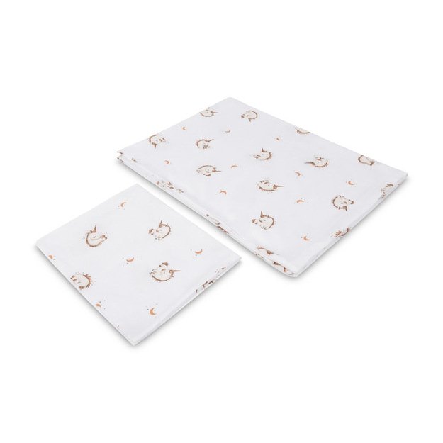 Dviejų dalių medvilninė patalynė, smėlio spalvos, 100x135