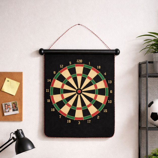 Magnetic Dartboard Double Sided Dart Tube Arcade Game Set