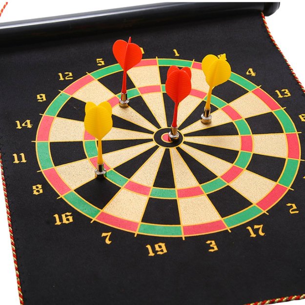 Magnetic Dartboard Double Sided Dart Tube Arcade Game Set