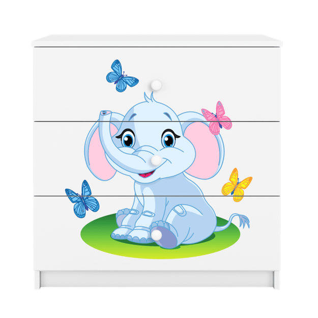 Chest of drawers babydreams white baby elephant