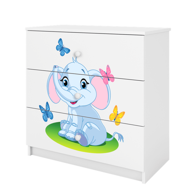 Chest of drawers babydreams white baby elephant