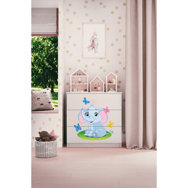 Chest of drawers babydreams white baby elephant