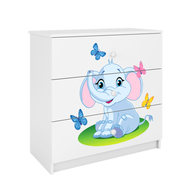 Chest of drawers babydreams white baby elephant