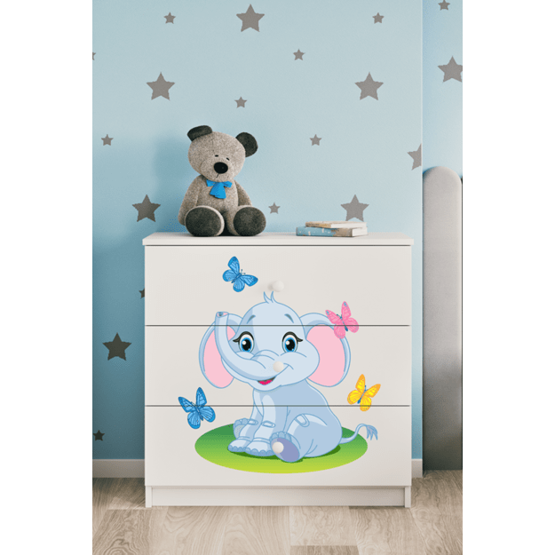 Chest of drawers babydreams white baby elephant