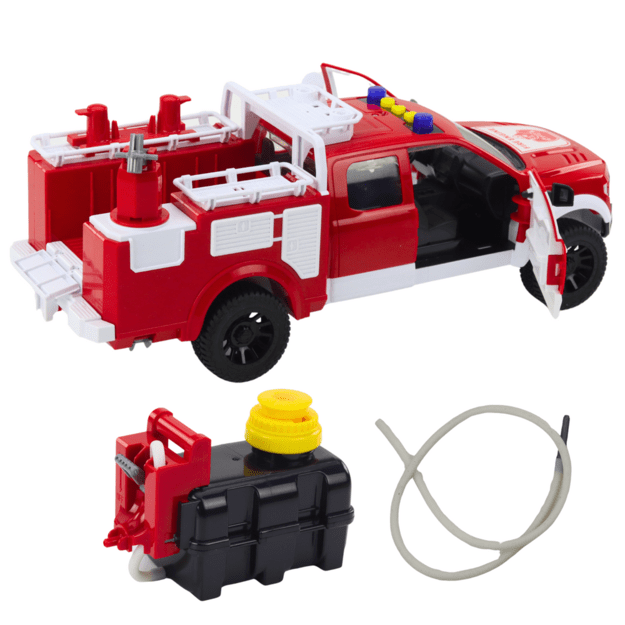 Fire Truck Firefighting Water Lights Sounds White Red 1:12 2