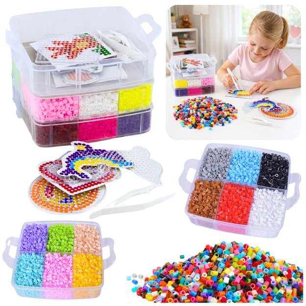 Ironing Beads Creative Set Ironing Templates Case 9000 pcs.