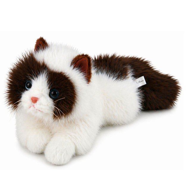 Plush Persian Cat Mascot with Weighted Paws Brown and White 50cm