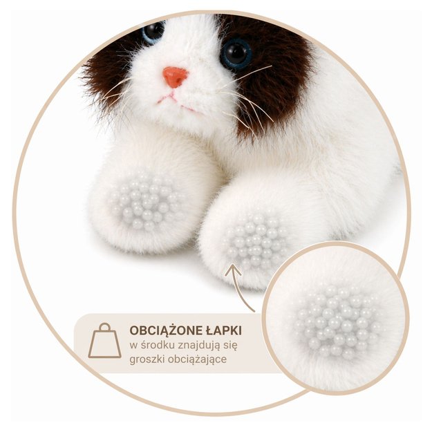 Plush Persian Cat Mascot with Weighted Paws Brown and White 50cm