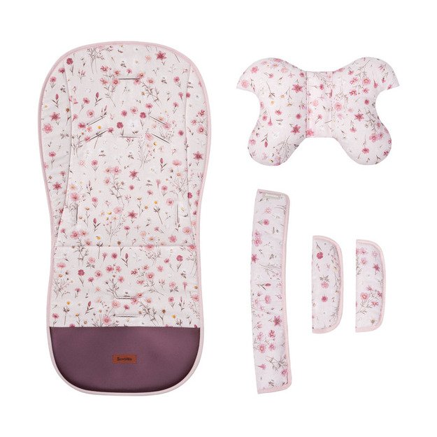 STROLLER INSERT DELUXE VELVET BLOOM PINK