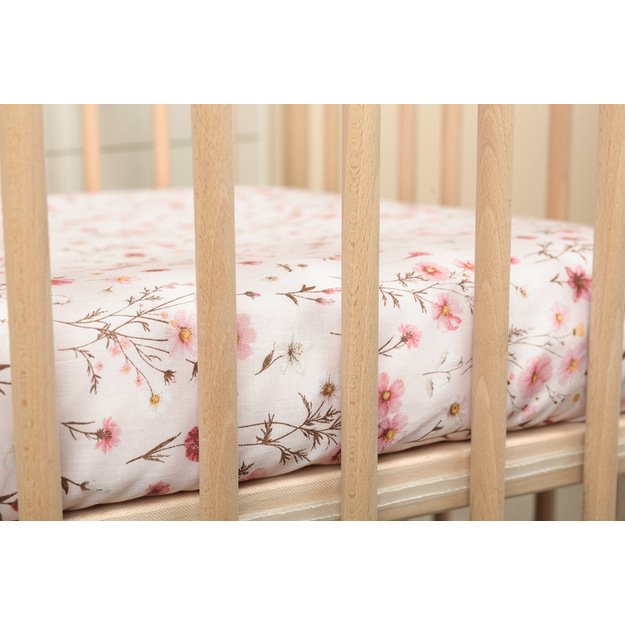 PRINTED BEDSHEET COTTON BLOOM PINK 60X120