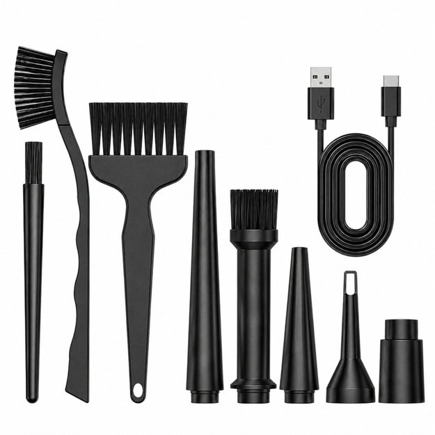 Electric Dust Blower Compressor Brush Head Set