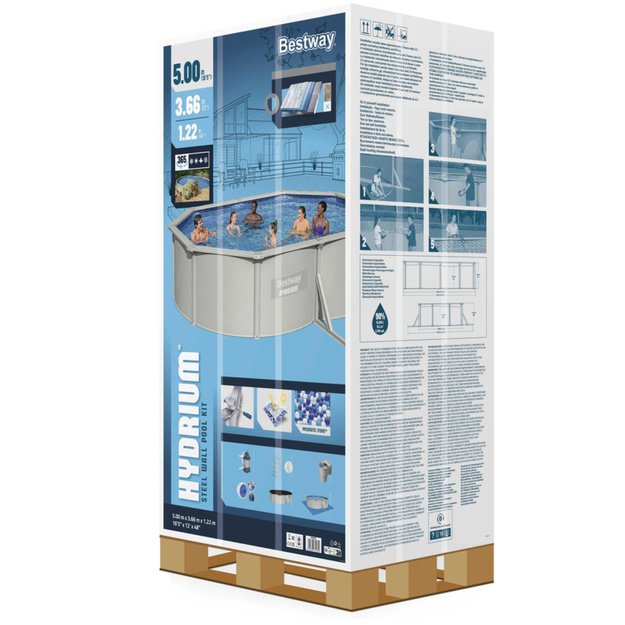 Hydrium Metal Pool 5m x 3.60m x 1.20m Gray Bestway 56586