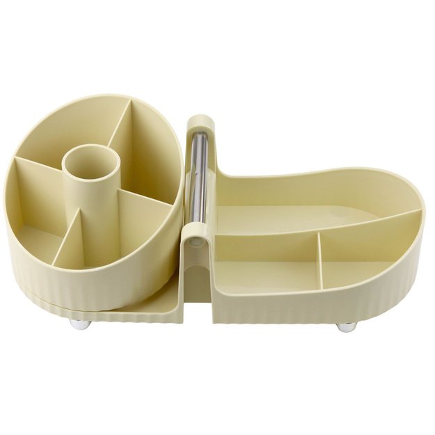 Cosmetics Organizer Office Accessories Handle Beige