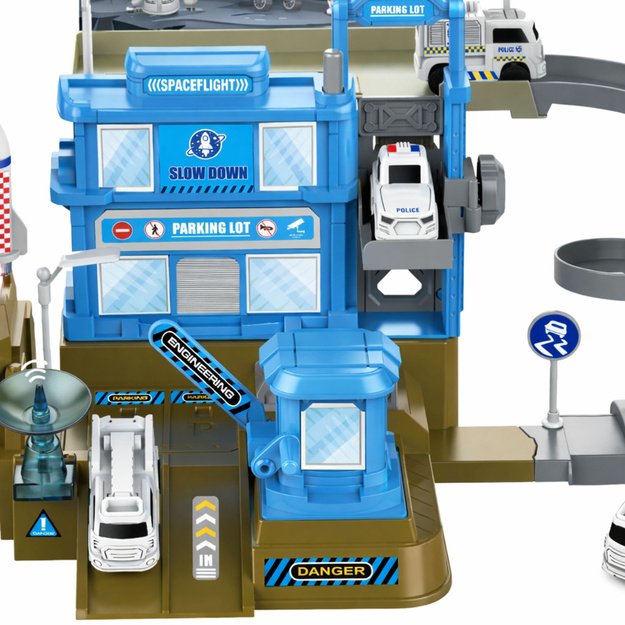 Interactive Space Station Parking Rocket Lights Sounds