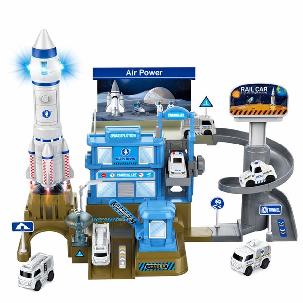 Interactive Space Station Parking Rocket Lights Sounds
