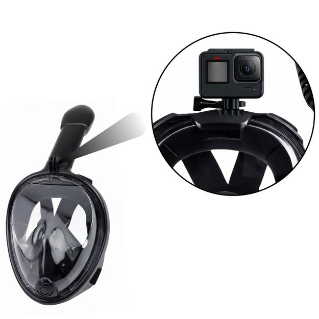 Full Face Snorkeling Diving Mask with Anti-Fog System Black L/XL