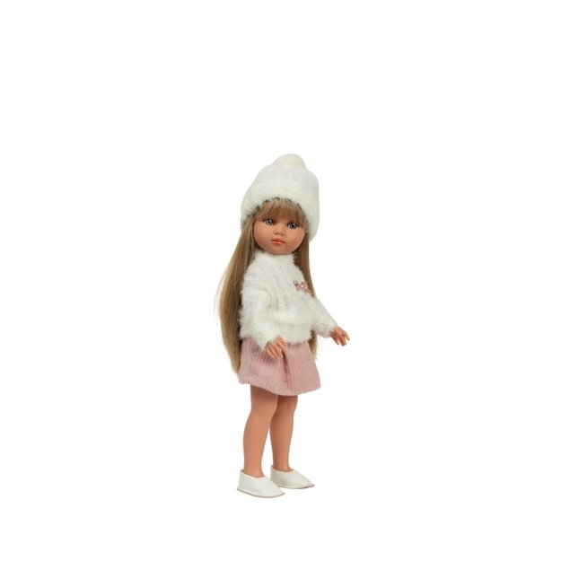 Arias lėlė mergaitė Carlota pūkuotu megztiniu, 36 cm