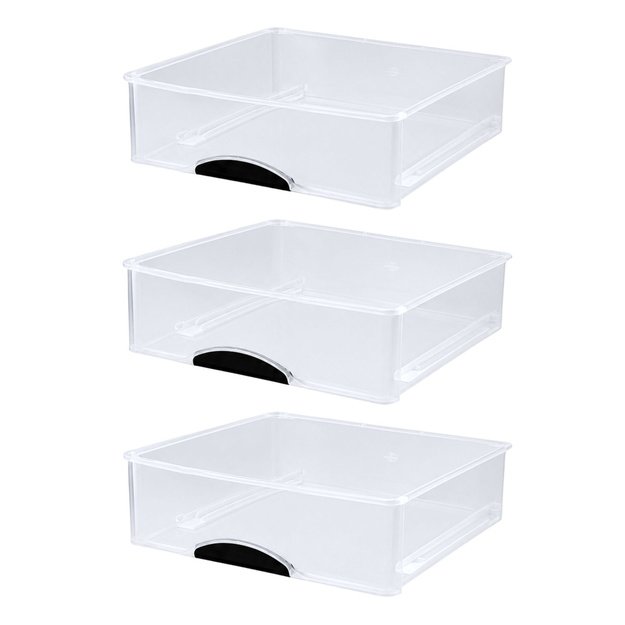 Multifunctional Organizer 3 Drawers Plastic Container White