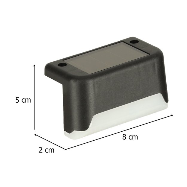 Lampa solarna schodowa ogrodowa zewnętrzna LED na schody czujnik zmierzchu 8 sztuk