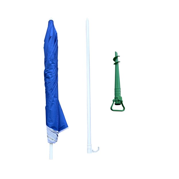 Parasol ogrodowy plażowy regulowany łamany składany UV 150cm niebieski
