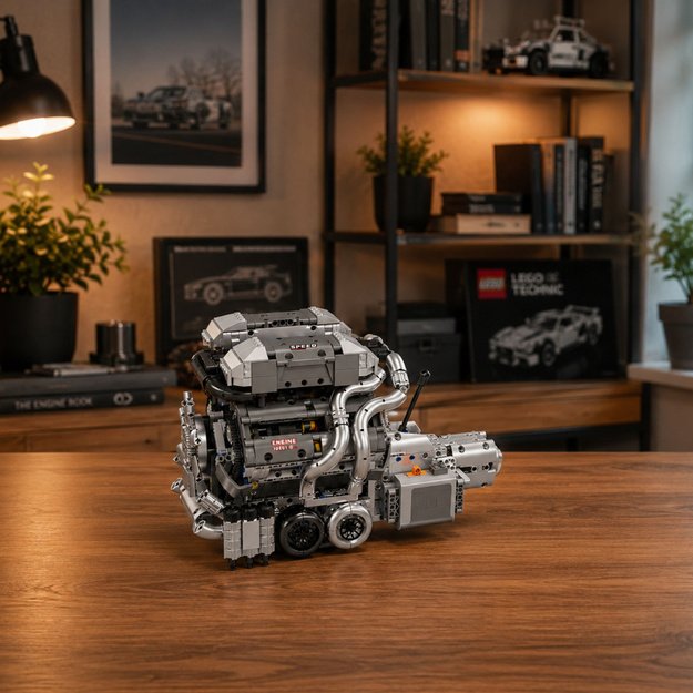 Construction Blocks Car Engine V8 Gearbox 2024 el.