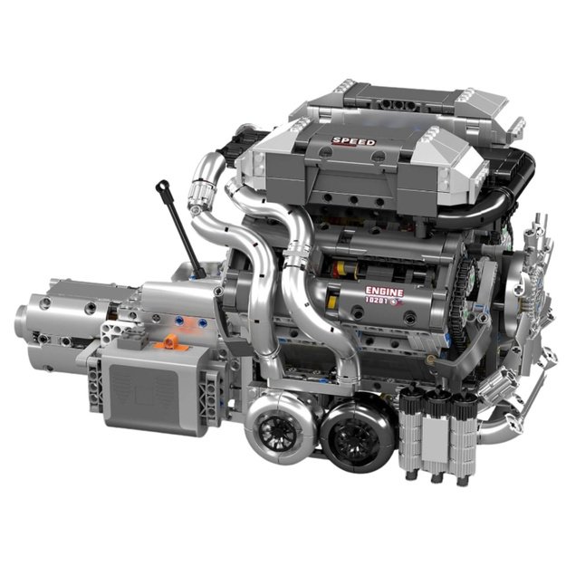 Construction Blocks Car Engine V8 Gearbox 2024 el.