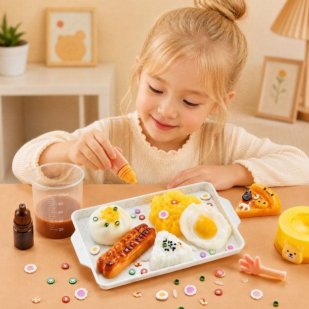 Creative Arts and Crafts Kit: DIY Squishy Decorative Breakfast Food