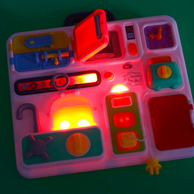Tablica manipulacyjna sensoryczna montessori kuchnia zegar światło dźwięk