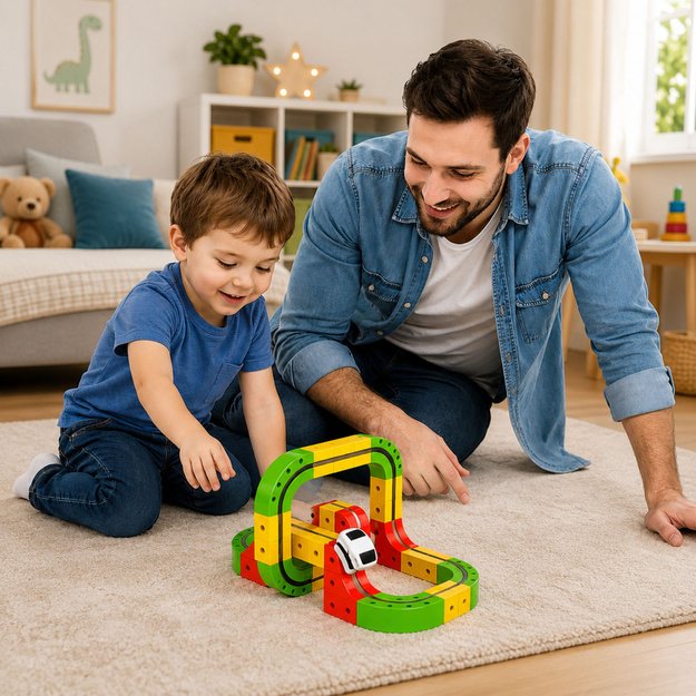 Magnetic Track With Electric Train 3D Creative Construction 67 pcs.