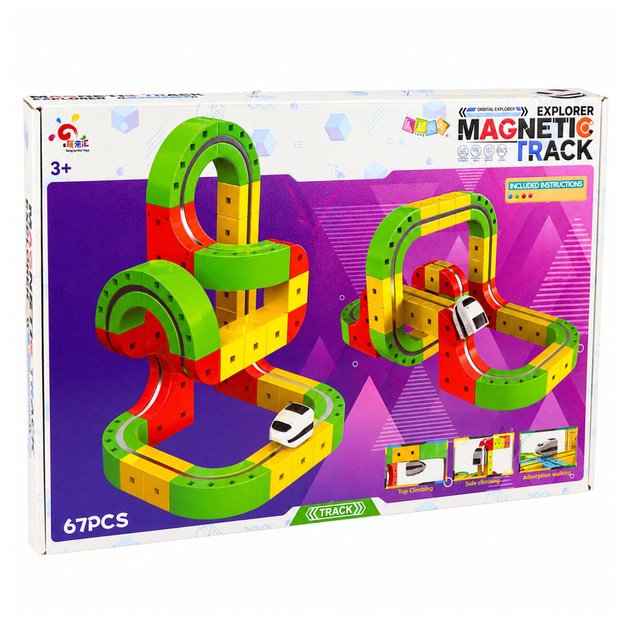 Magnetic Track With Electric Train 3D Creative Construction 67 pcs.