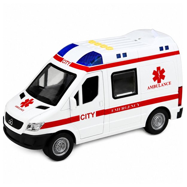Ambulance Stretcher Drive Lights Sounds White 1:10