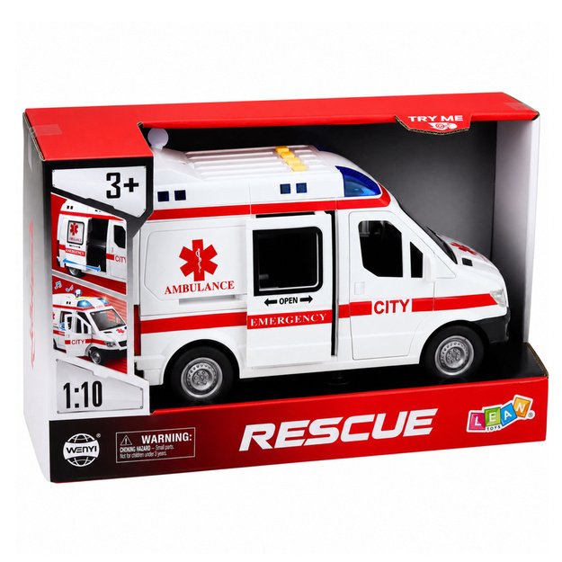 Ambulance Stretcher Drive Lights Sounds White 1:10