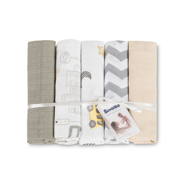 TETRA DIAPER 70X80 5-PACK CARS BEIGE