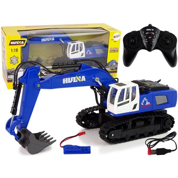 Caterpillar Excavator Pilot R/C Remote Controlled Metal Parts Blue