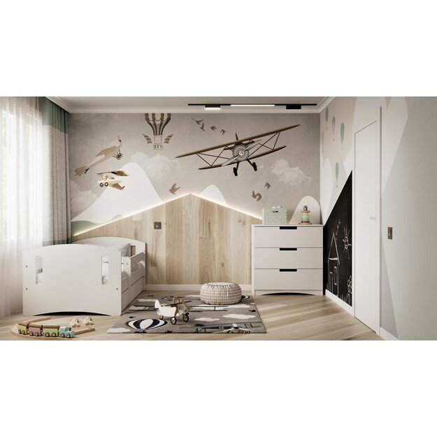 Lova classic 2 balta su stalčiumi be čiužinio 140/80 5